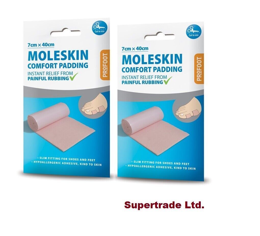 Profoot Moleskin Comfort Padding Sheet Instantly Relieves Friction 7cnX40cm X 2