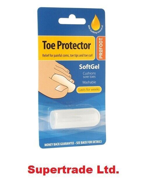 Profoot Soft Gel Toe Or Finger Protector Corns Toe Tips & Curl One Size Fits All