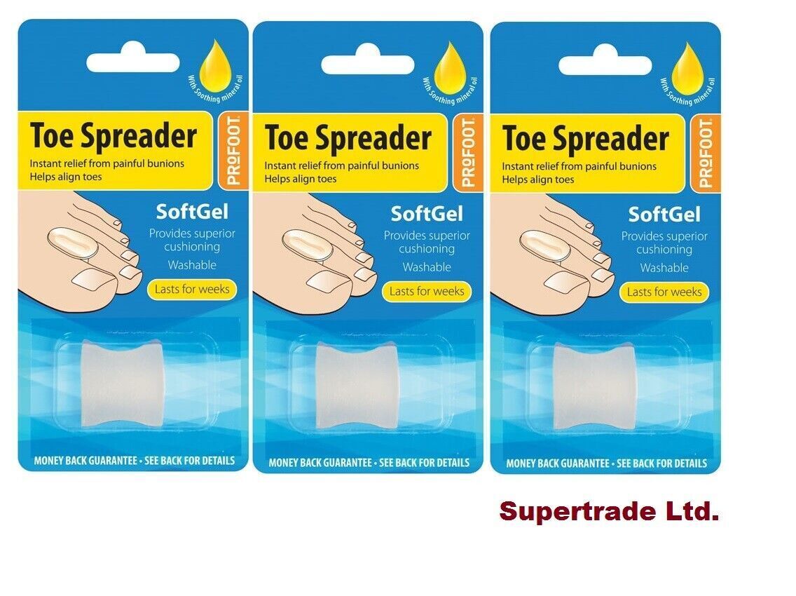 Profoot Soft Gel Toe Spreader Align Toes And Bunion Pain Soften Prevent Corn X 3