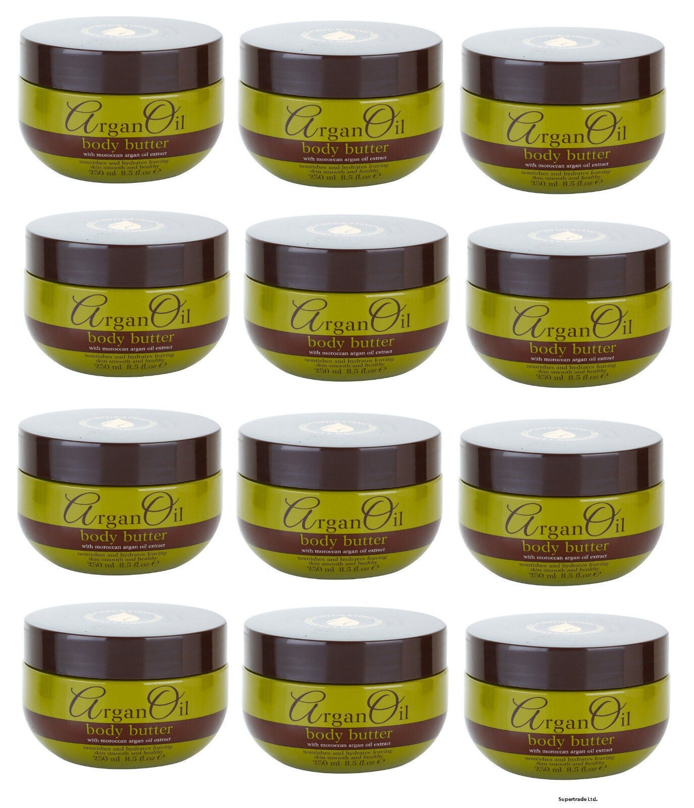 Argan Oil Body Butter Moroccan Argan Oil Extract Nourishing Hydrating 250ml X 12