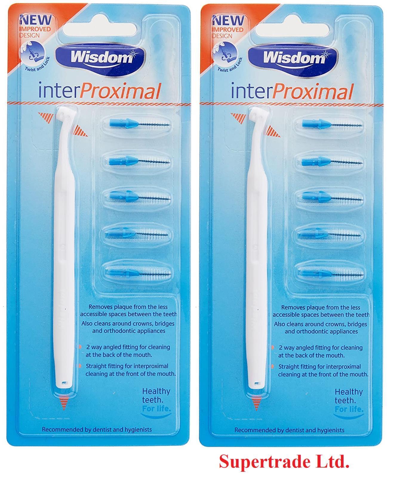 Wisdom Interproximal Long Handled Interdental Brush - 5 Brushes Per Pack X 2