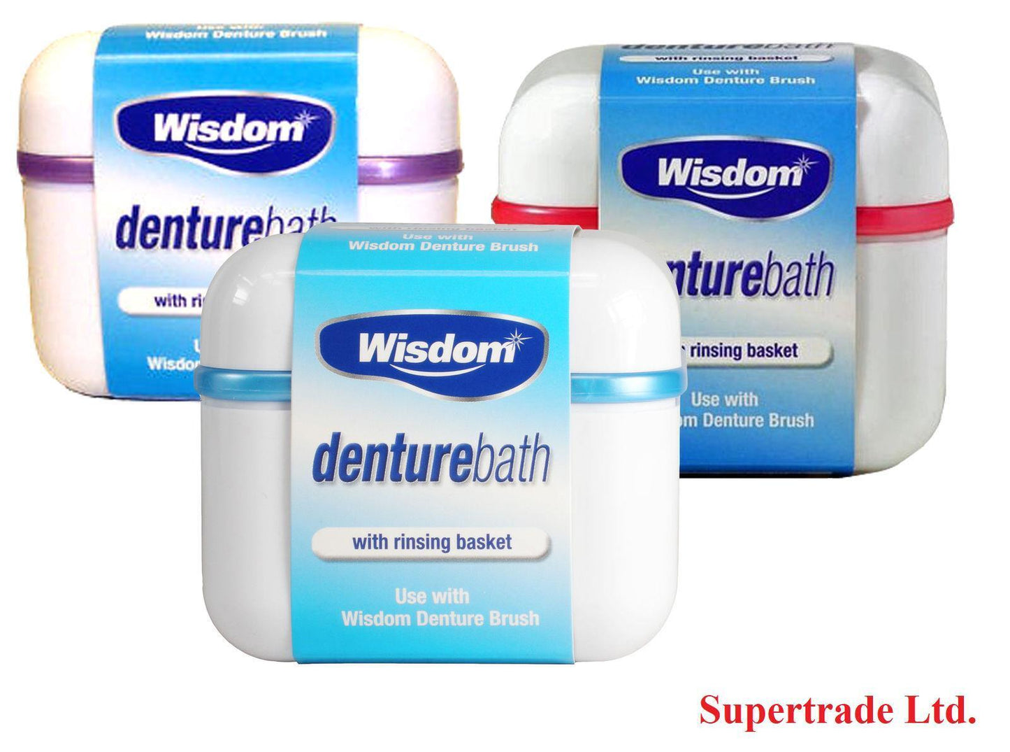 Wisdom Denture BATH Case Container Box Rinsing Basket For Cleaning Storage X 6