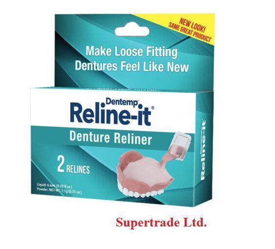 Dentemp D.O.C. Reline It Rline-It Denture Reliner Zinc Free - 2 Relines