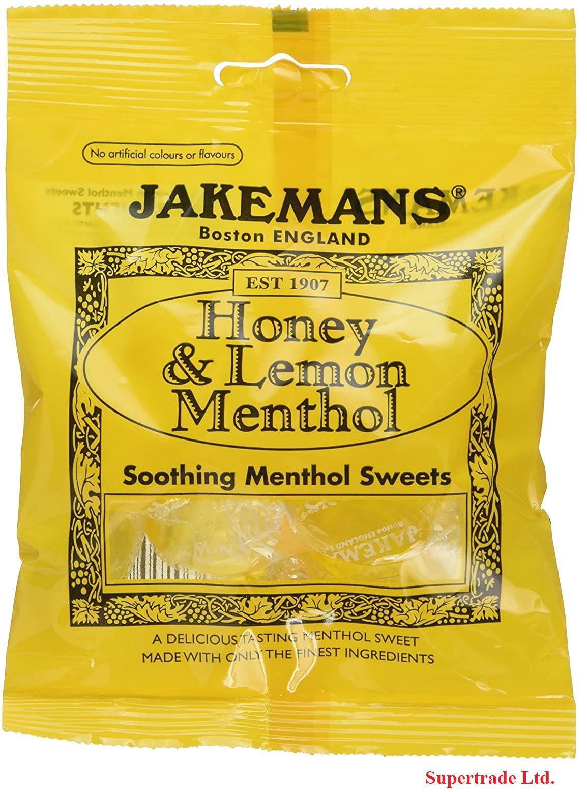 Jakemans Honey & Lemon Soothing Menthol Sweets Bags Lozenges - 73g X 2