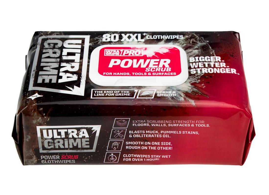 UltraGrime Pro Power Industrial Strength Wet Wipes XXL+ 80 Pack Alcohol Free X 6