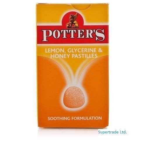 Potter's Potters Lemon Glycerine & Honey Pastilles Soothing Formulation 45g X 6