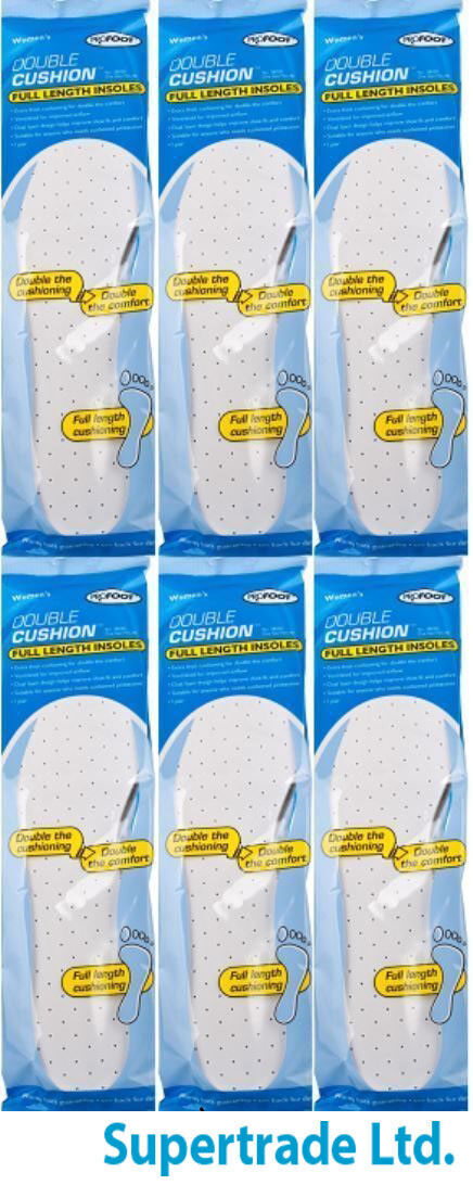 Profoot Comfort Double Cushion Extra Thick Insoles Full Length - Women's X 6