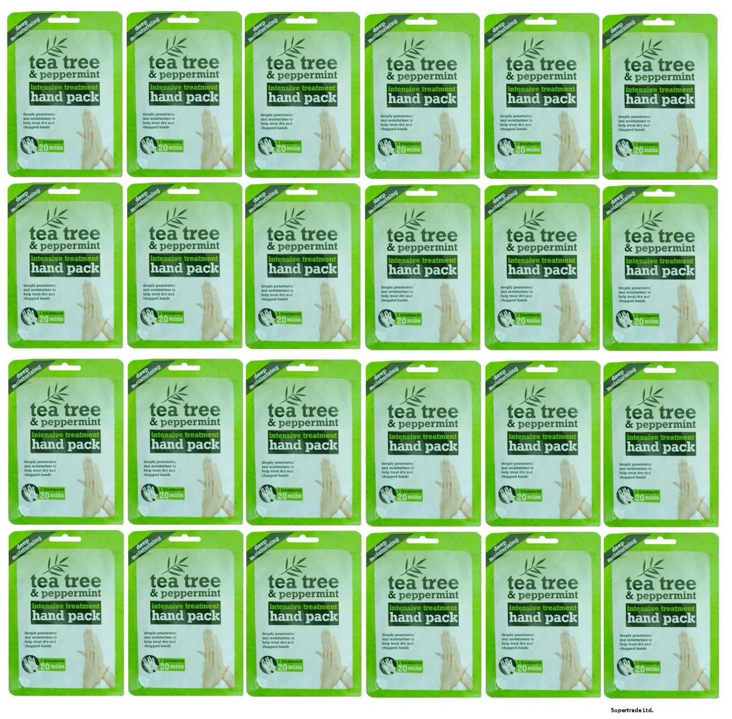 Tea Tree & Peppermint Deep Moisturising Hand Pack To Repair Dry Chopped Hand X24