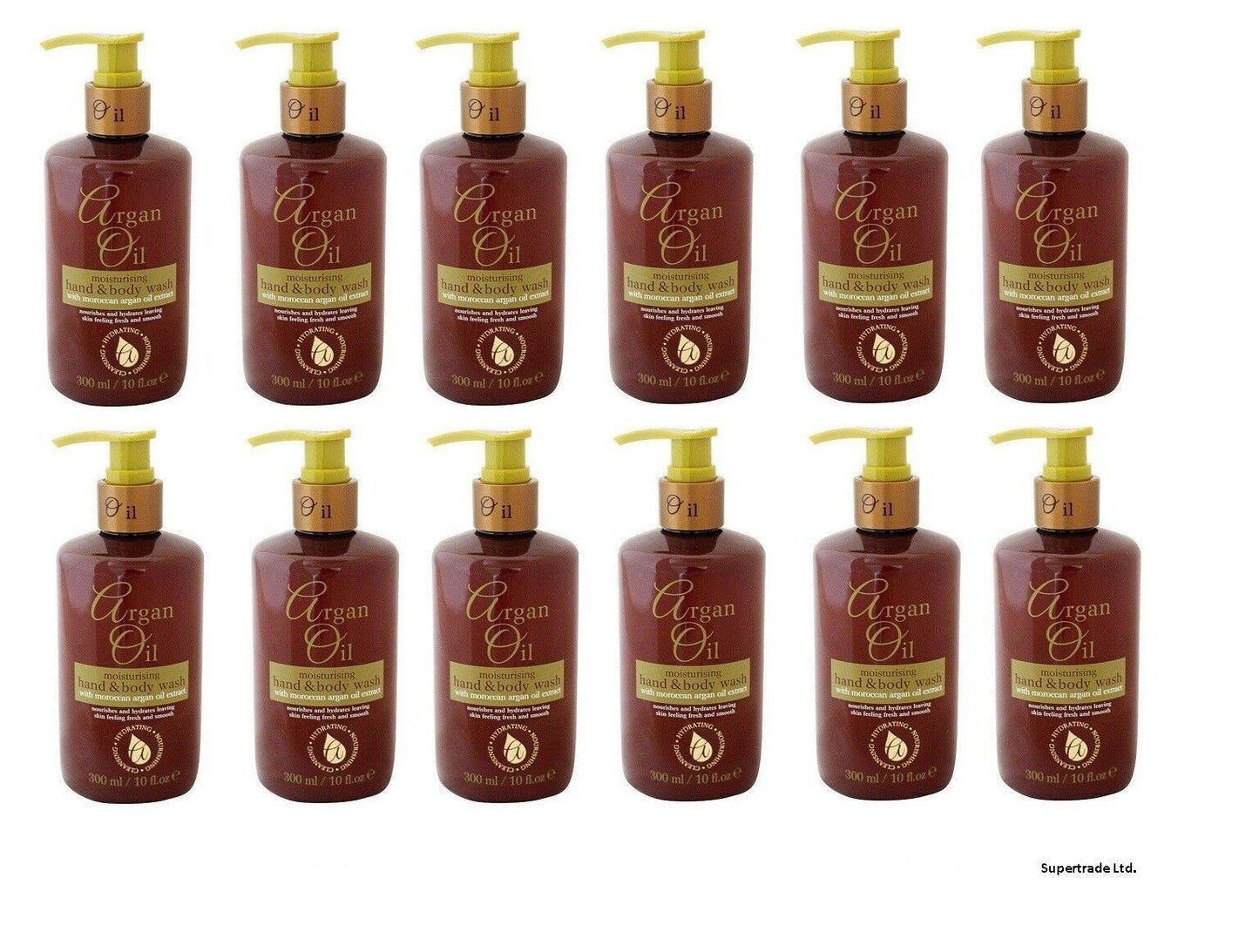 Argan Oil Moisturising Hand & Body Wash Moroccan Argan Oil Extract 300ml X 12