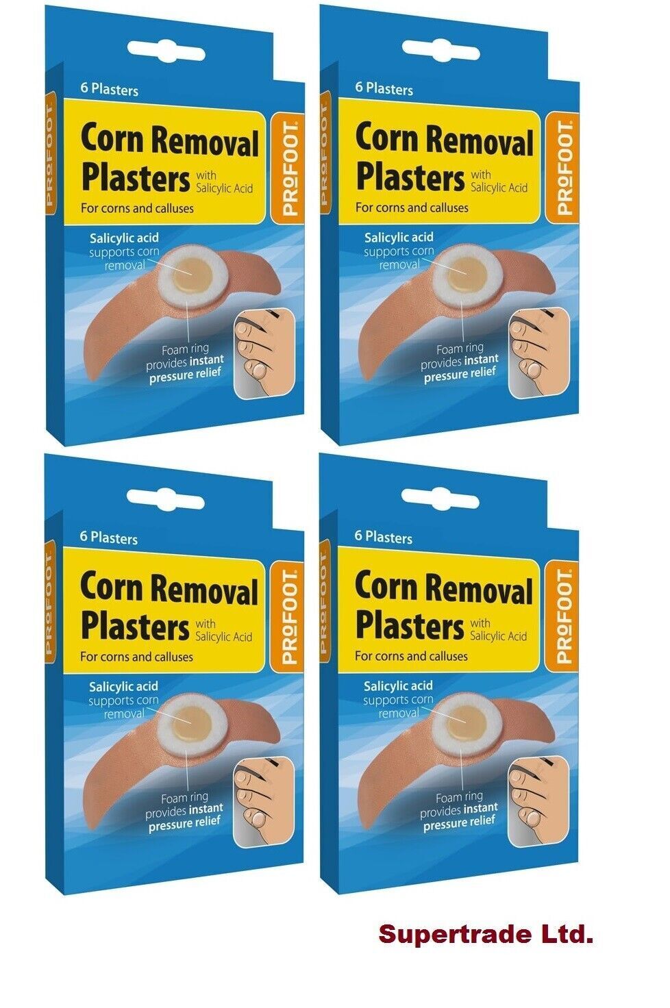 Profoot Corn Removal Plasters Salicylic Acid Treatment For Corns & Calluses X 4