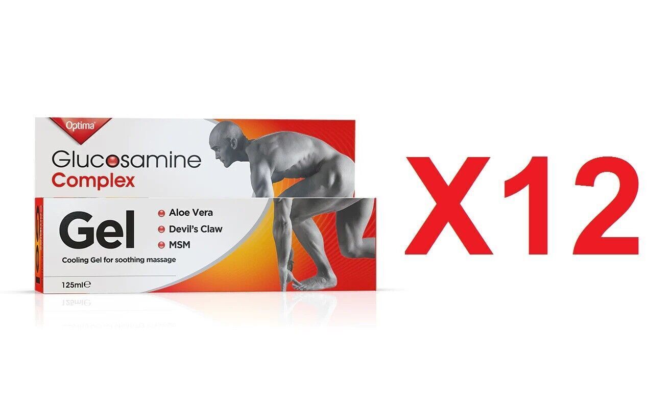 Optima Glucosamine Joint Complex Gel Muscle Aloe Vera Devils Claw MSM 125ml X 12