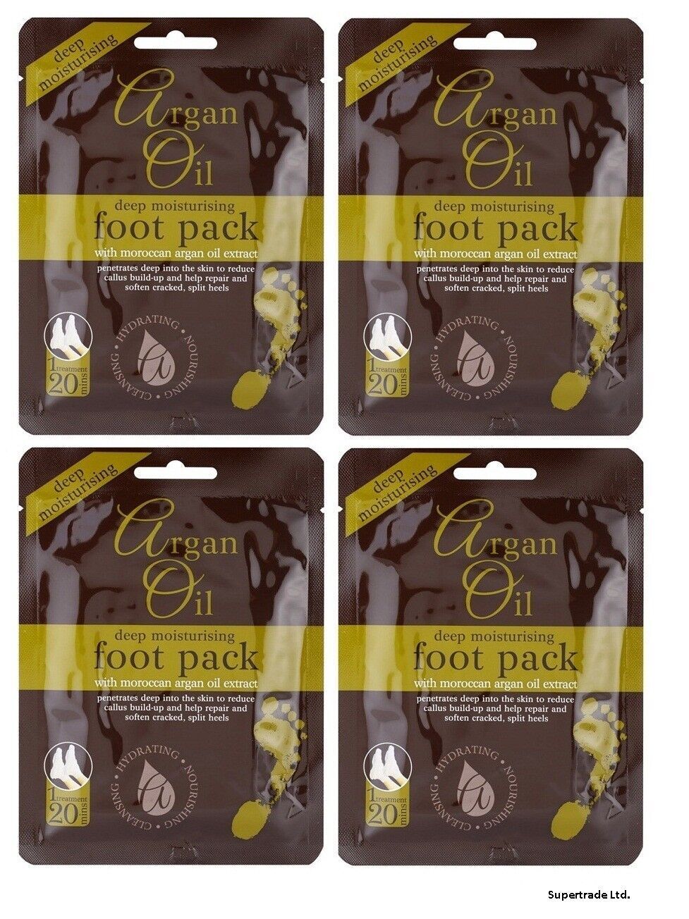 Argan Oil Deep Moisturising Foot Pack With Moroccan Argan Oil Extract X 4