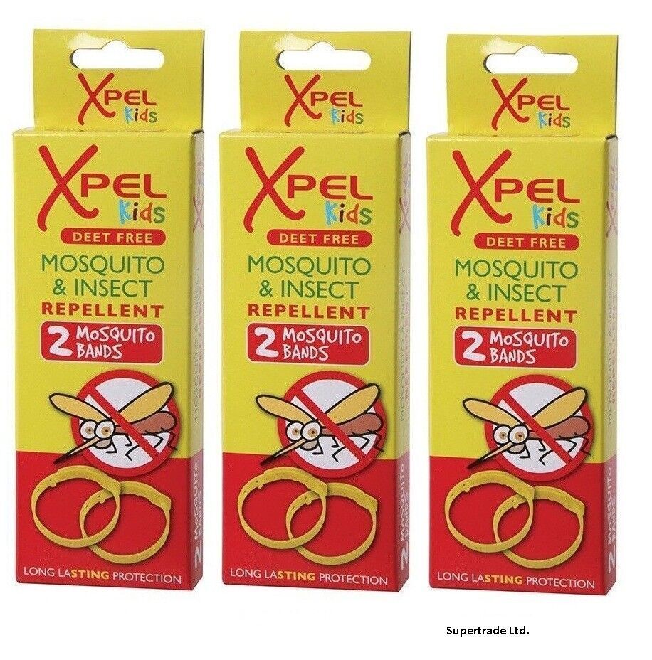 XPEL Kids Mosquito & Insect Bug Repellent Wrist Bands Protection Bracelet X 3