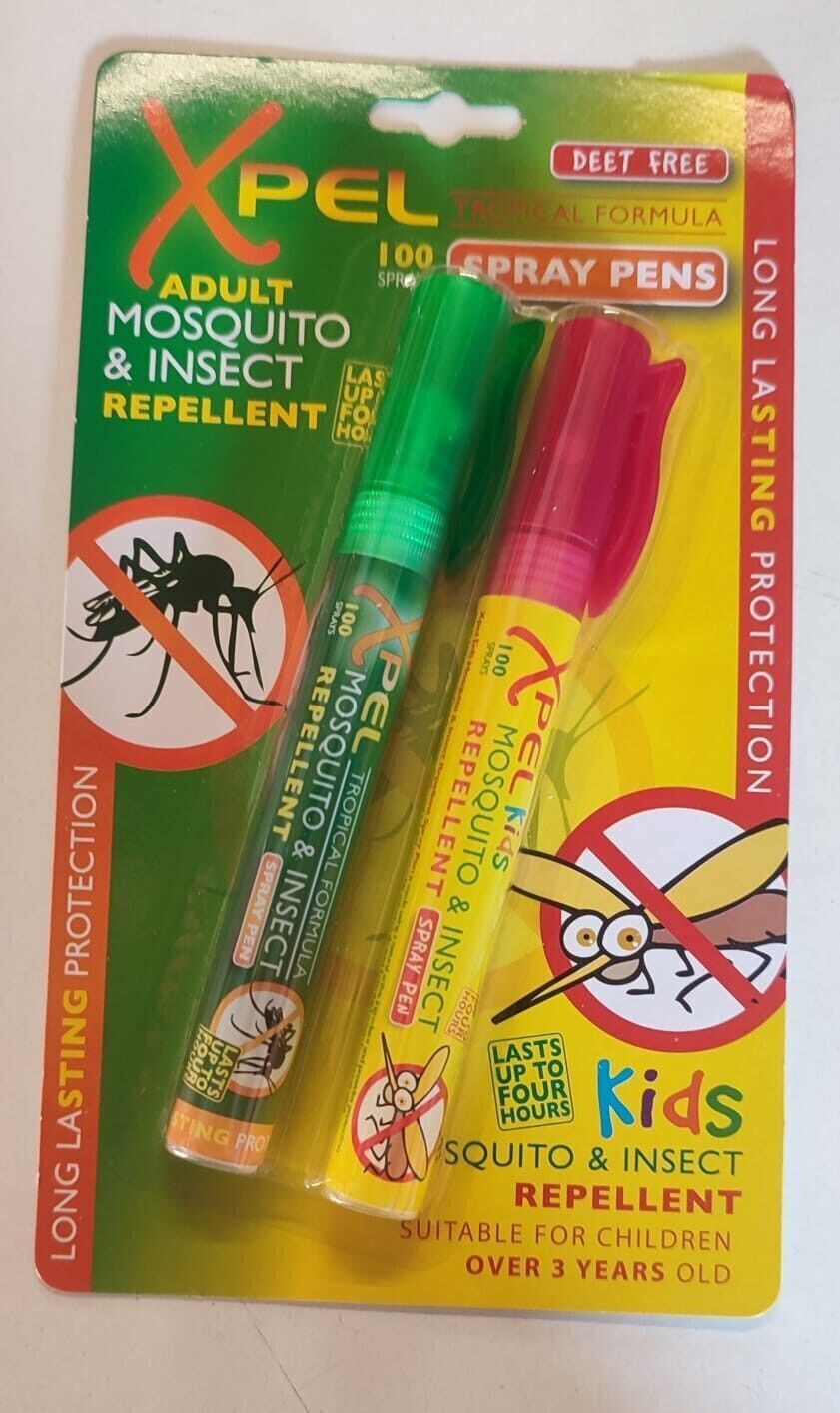 Xpel Adult & Kids Mosquito & Insect Repellent Spray Pens Deet Free - 10ml