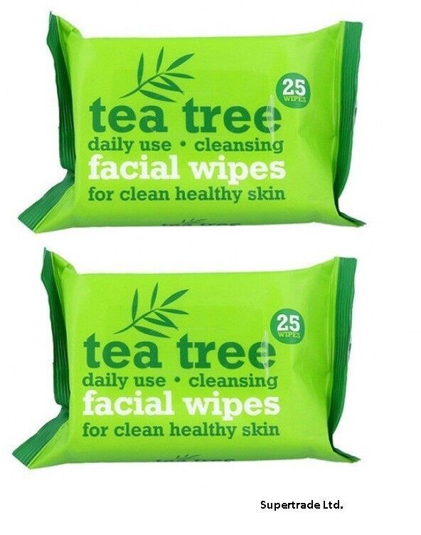 Tea Tree Daily Use Face Cleansing Facial Make Up Impurities Removal 25 Wipes x 6