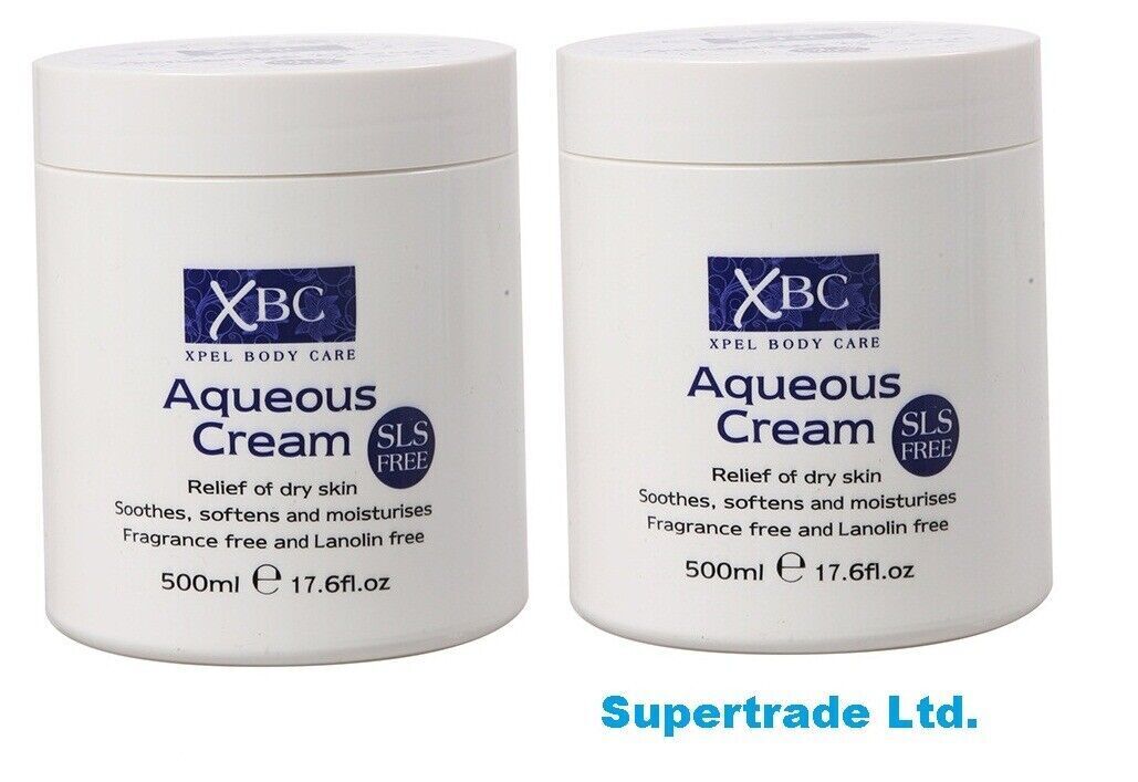 XBC Aqueous Cream Relief Dry Skin Body Cream Moisturizer SLS Free 500ml X 2