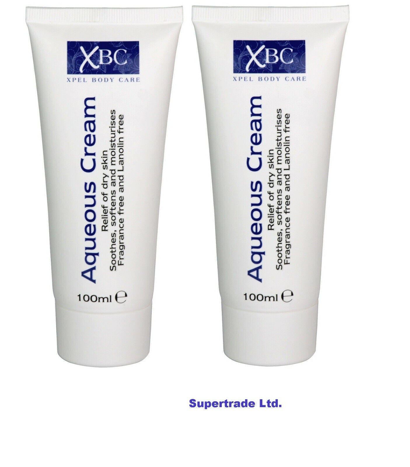 XBC Aqueous Cream Relief Of Dry Skin Soothes Softens Moisturises Cream 100ml X 2