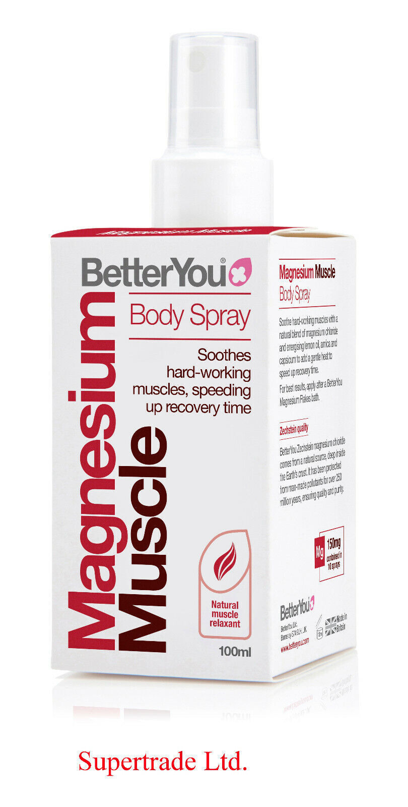 BetterYou Magnesium Muscle Body Spray Soothes Hard-Working Muscles - 100ml