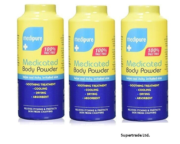 Medipure Medicated Body Powder Soothing Cooling Itching Chaffing - 200g X 3