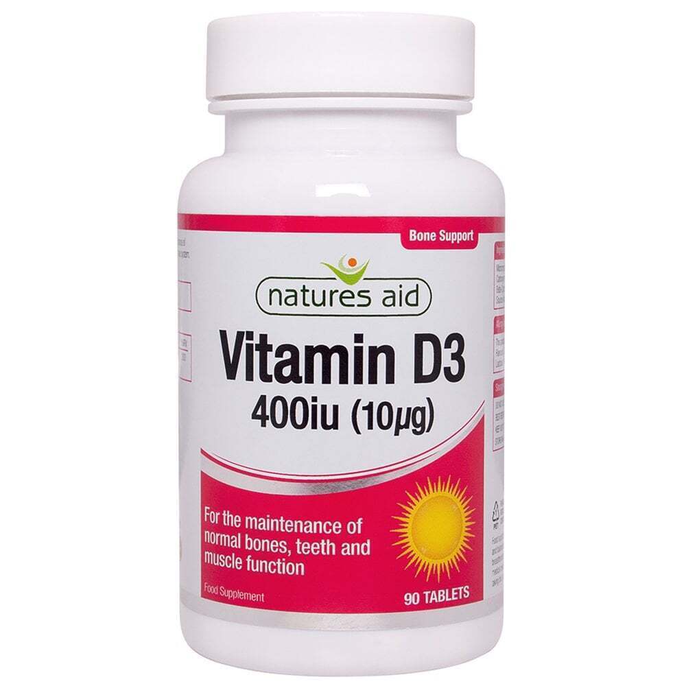 Natures Aid Vitamin D3 400iu 10µg Bone Support - 90 Tablets X 3