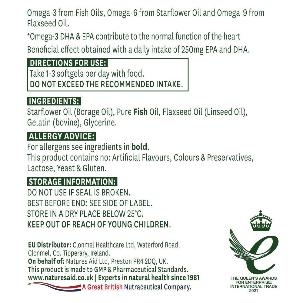 Natures Aid Complete EFA 1200mg Omega’s 3,6 & 9 Softgels 90 capsules