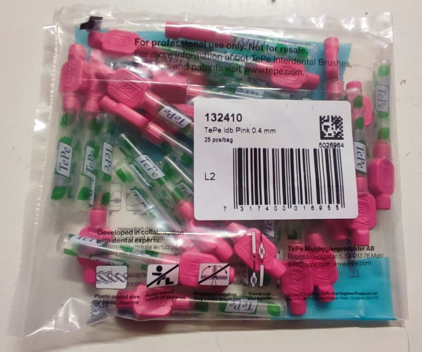 TEPE Original Interdental brush Pink Colours | Pack of 25 Brushes