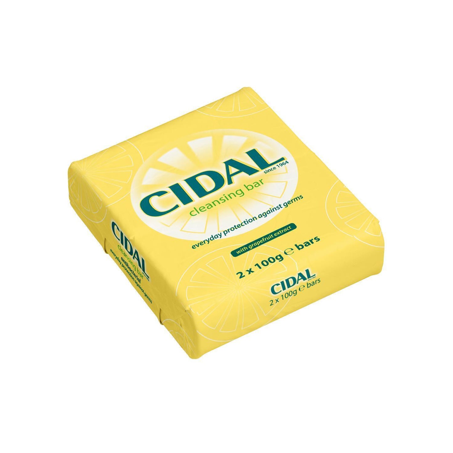 Cidal Antibacterial Soap Cleansing Bar With Grapefruit Extract Twin Pack 100g