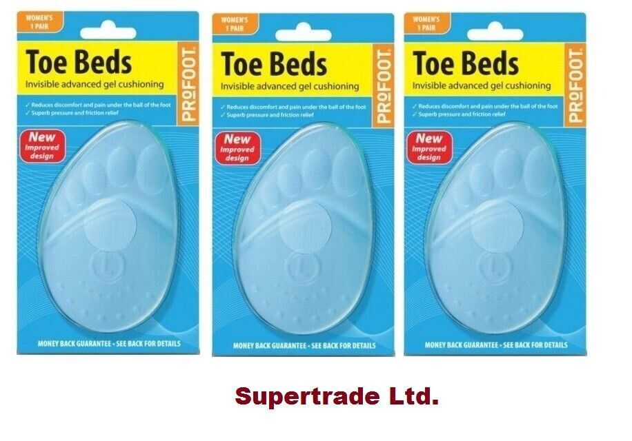 Profoot Toe Beds Invisible Gel Cushioning For Women Pressure Friction Relief X 3