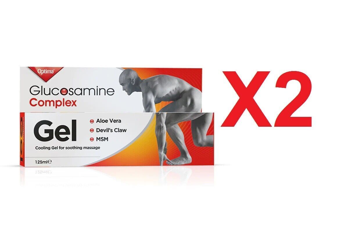 Optima Glucosamine Joint Complex Gel Muscle Aloe Vera Devils Claw & MSM 125ml X2