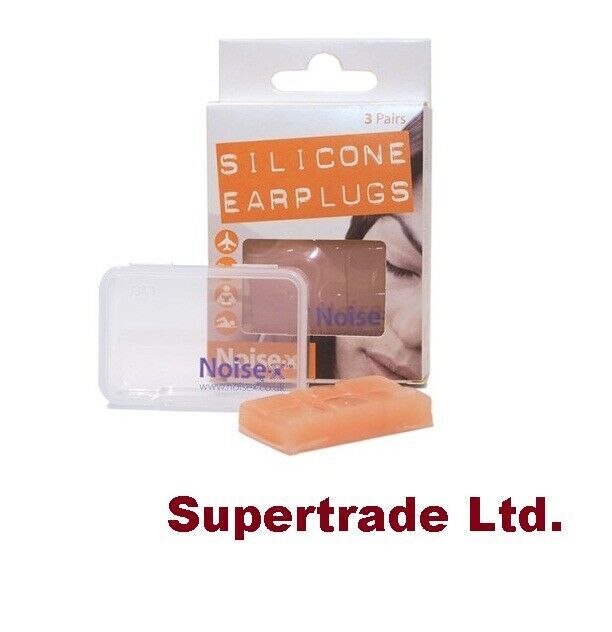 Noise-X Silicone Ear Plugs Multipurpose Noise Reduction Ear Plugs 3 Pairs X 6