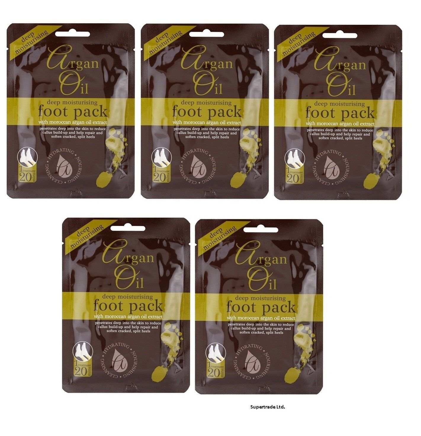 Argan Oil Deep Moisturising Foot Pack With Moroccan Argan Oil Extract X 5
