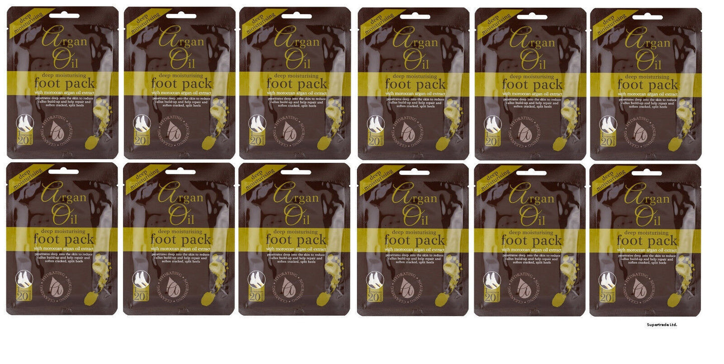 Argan Oil Deep Moisturising Foot Pack With Moroccan Argan Oil Extract X 12