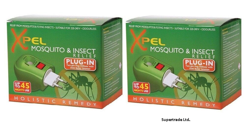Xpel Mosquito & Insect Repellent 2pin Plug-In Diffuser Relief Solution 35ml X 2