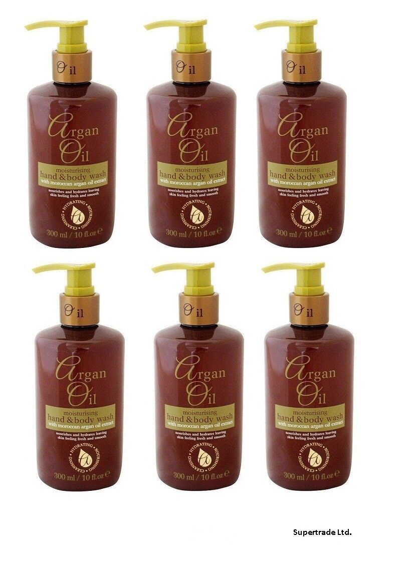 Argan Oil Moisturising Hand & Body Wash Moroccan Argan Oil Extract 300ml X 6