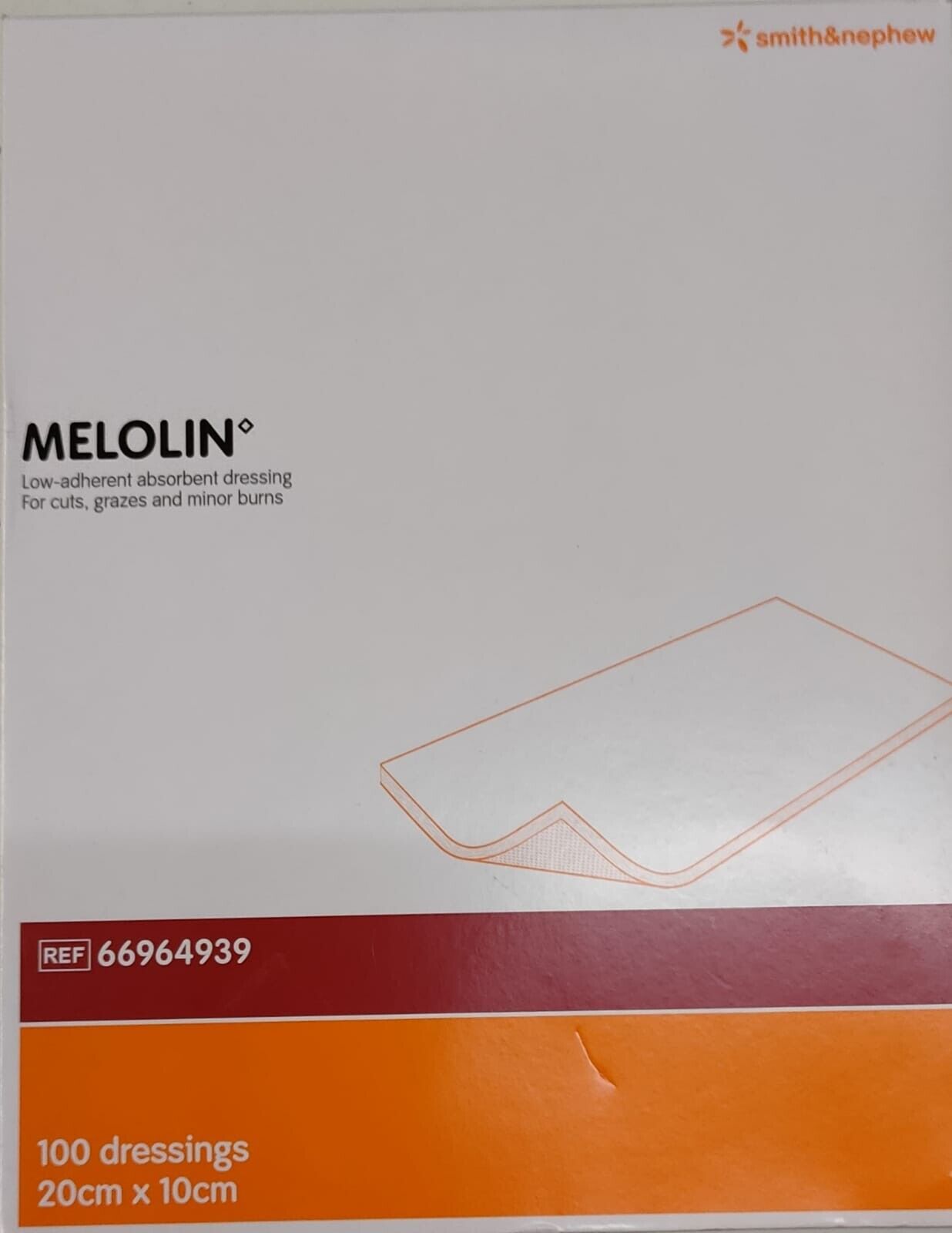 Melolin Pad Dressing 20x10cm Pack of 20 Low-Adherent Sterile