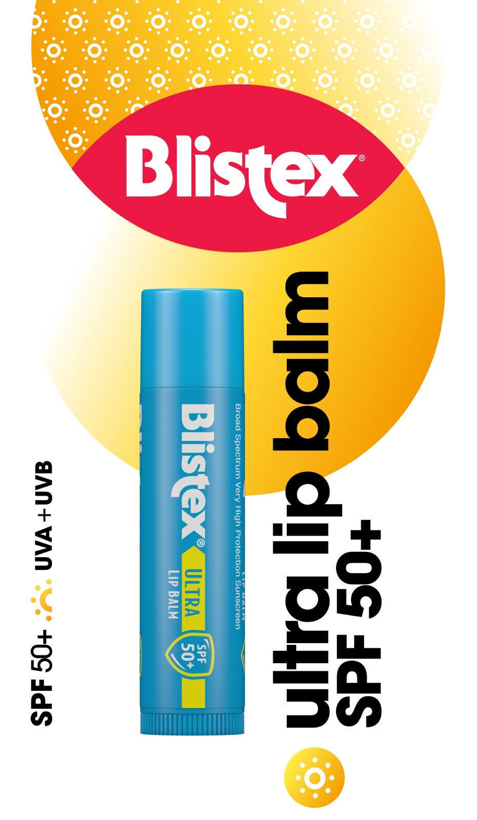 Blistex Ultra Protect SPF50+ Sun Protection Moisturise Lip Balm Stick 4.25G x 6