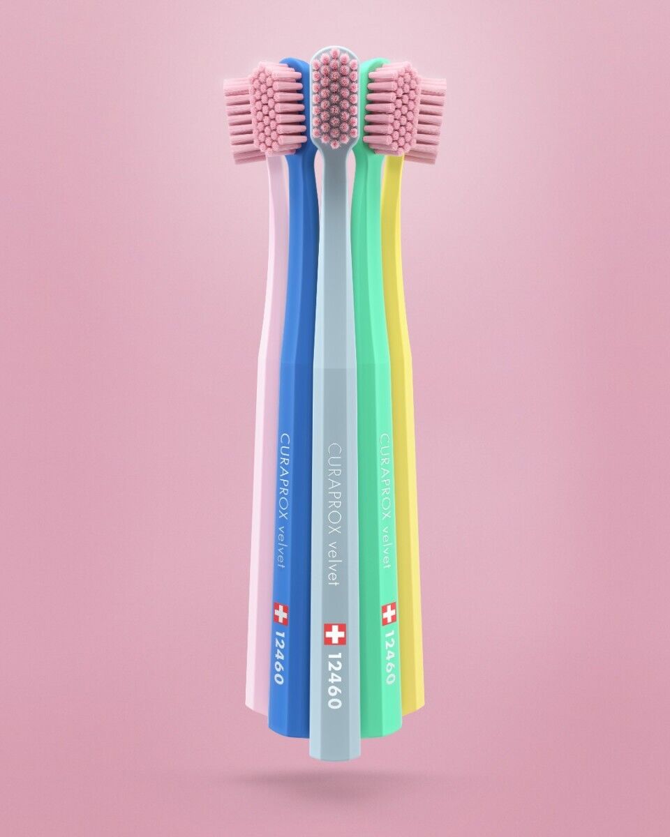 CURAPROX Adult 12460 Velvet Extra Soft Manual Toothbrush Random Colors X 2 Packs