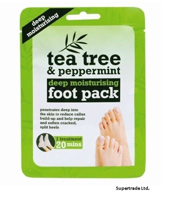 Tea Tree Peppermint Deep Moisturising Foot Pack Treat Cracked Heel Callus Foot