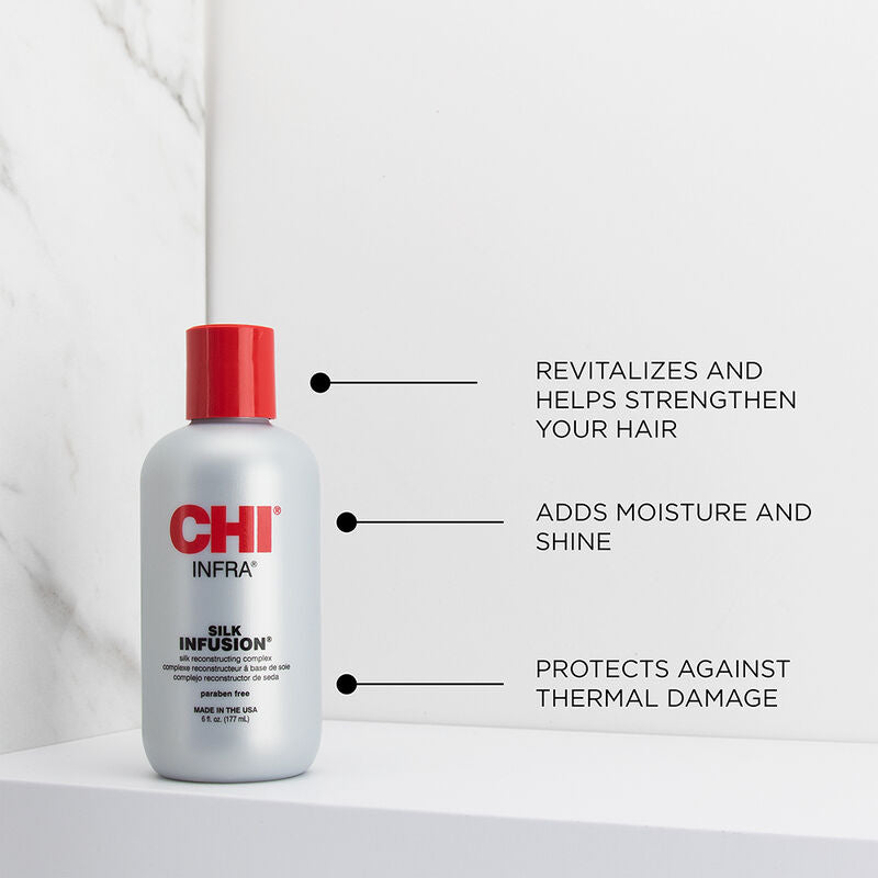CHI Infra Silk Infusion Leave-in Hair Serum Oil Anti Frizz - 6 Ounces - 177ml