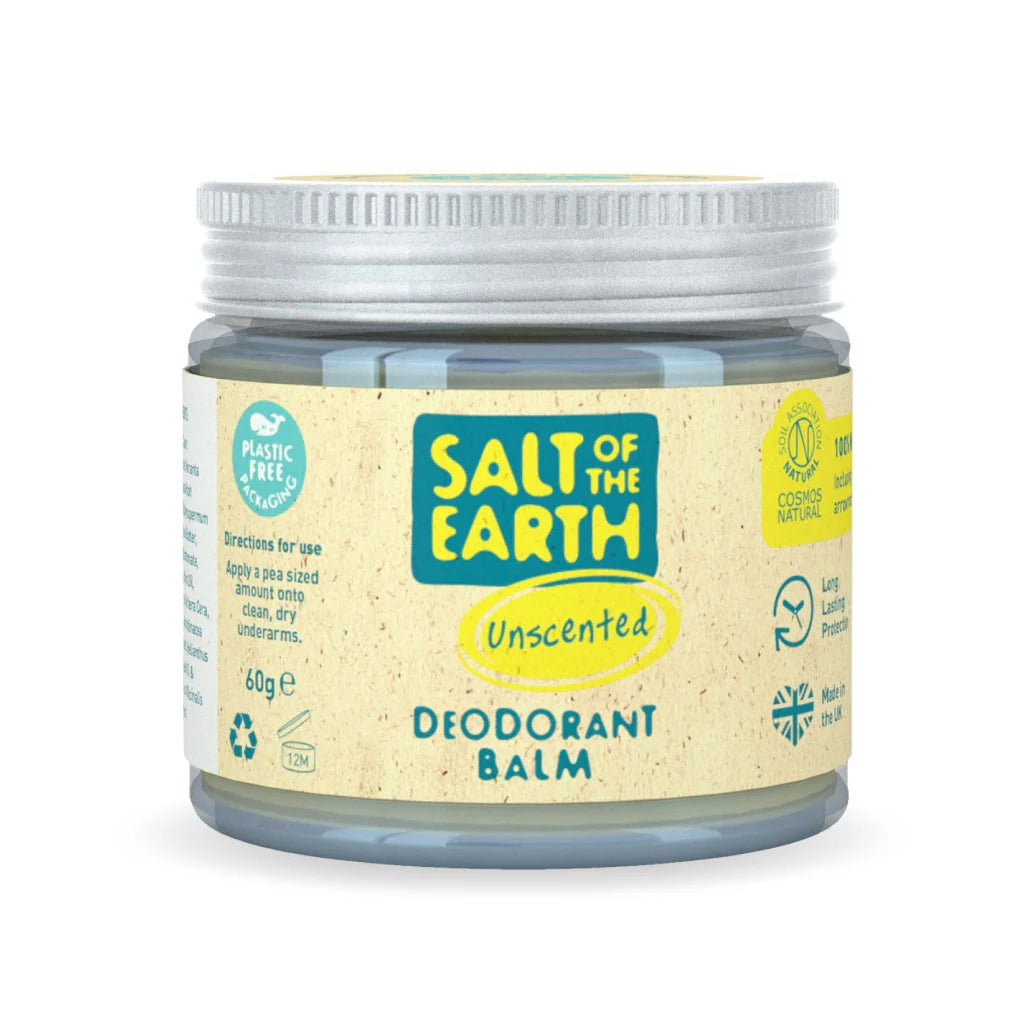 Salt of the Earth Unscented Natural Deodorant Balm Plastic & Aluminium Free 60g