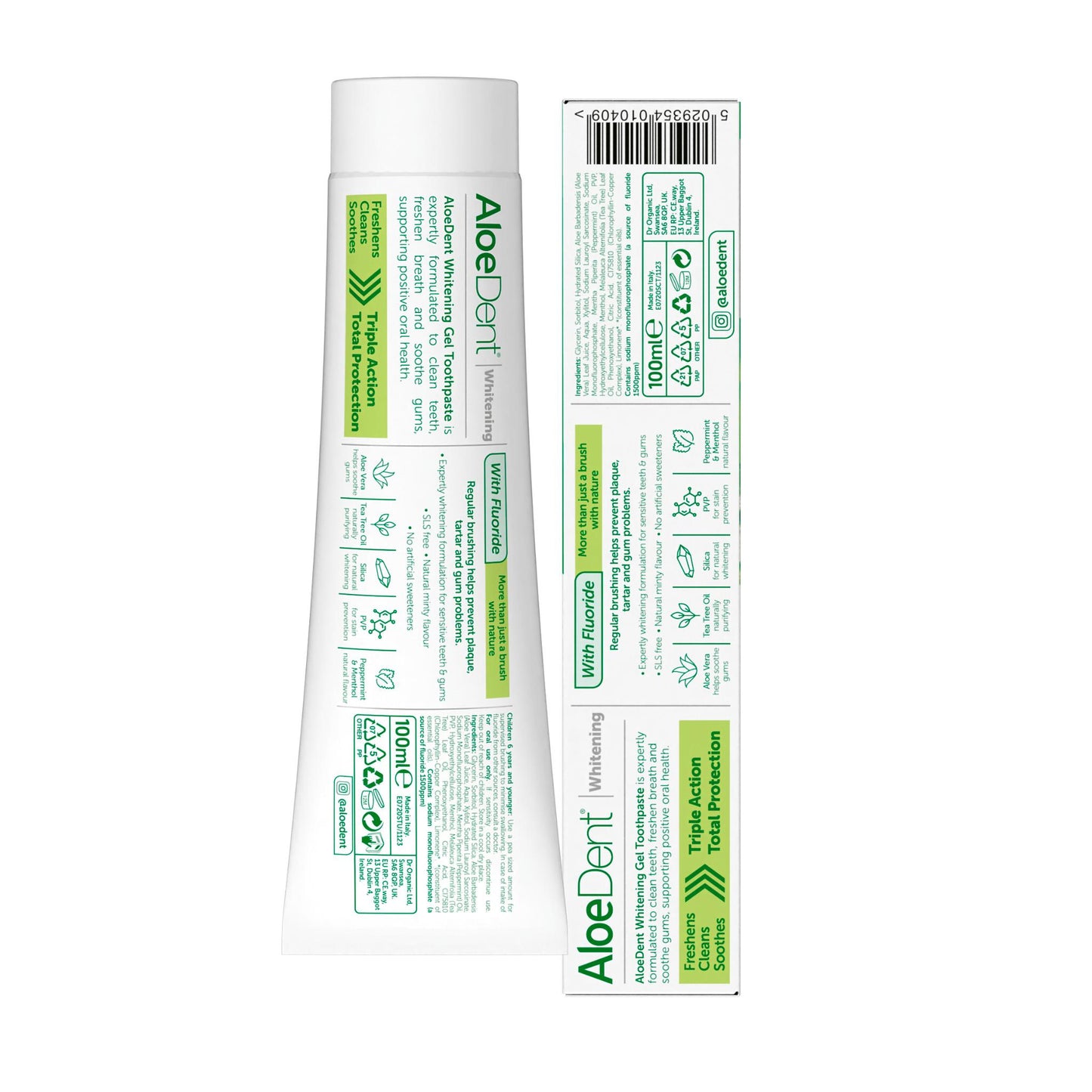 Aloe Dent Aloedent Aloe Vera With Fluoride Whitening Gel Toothpaste 100 ml X 12