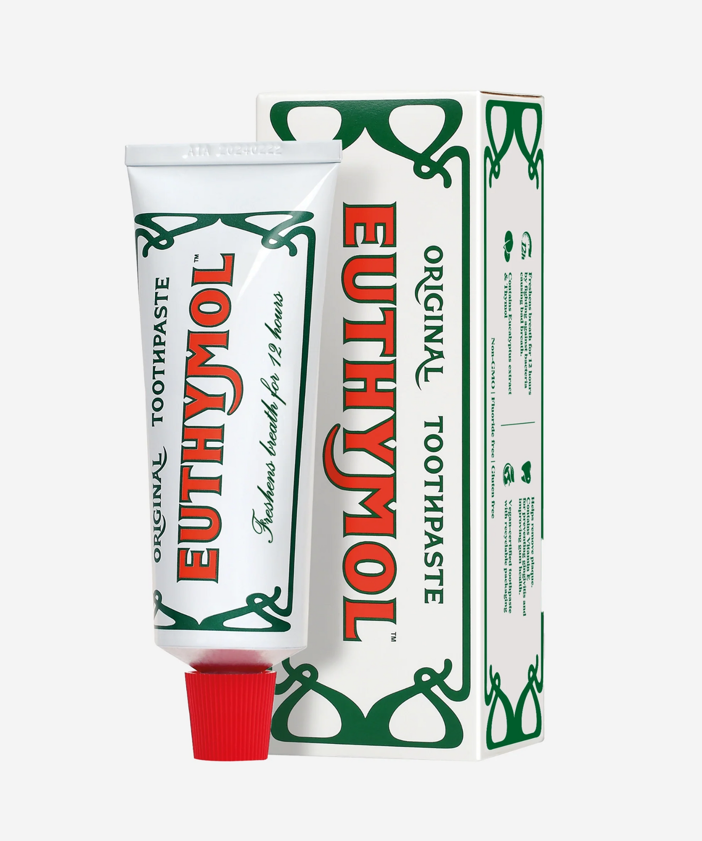 Euthymol Original Toothpaste Fluoride Free Anti-Plaque Enamel Dental Care - 75ml