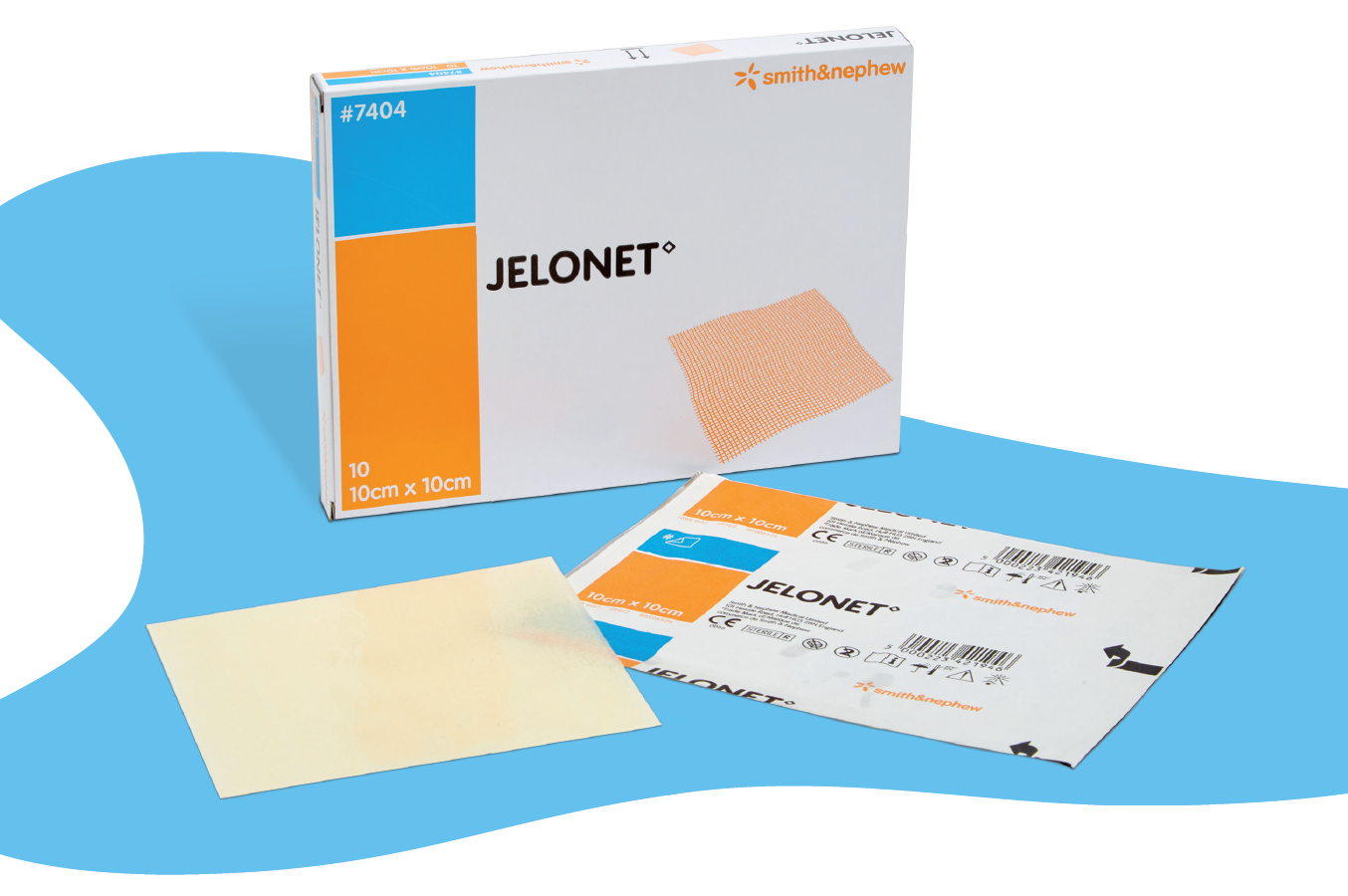 Smith & Nephew Jelonet Paraffin Gauze Dressing 7404 - 10cm x 10cm - 10 Dressings