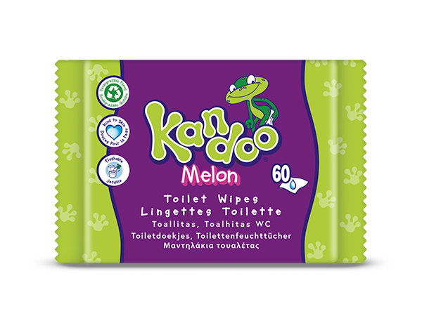 Kandoo Melon Wet Toilet Wipes Disposable Flushable - 60 Wipes