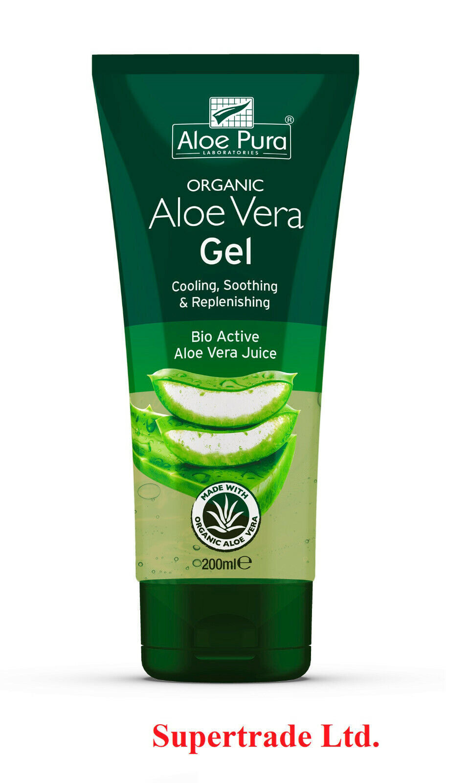 Aloe Pura - Organic Aloe Vera Gel Natural Actives - 200ml X 4