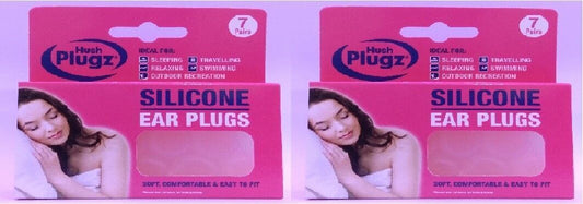 Hush Plugz Silicone Ear plugs Genuine Hush Plugz Easy Fit 7 Pairs X 2