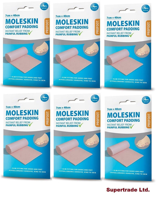 Profoot Moleskin Comfort Padding Sheet Instantly Relieves Friction 7cnX40cm X 6