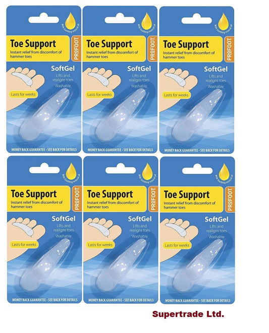 Profoot Soft Gel Toe Support Hammer Toes Clawed Relief & Reduce Corn Pain X 6