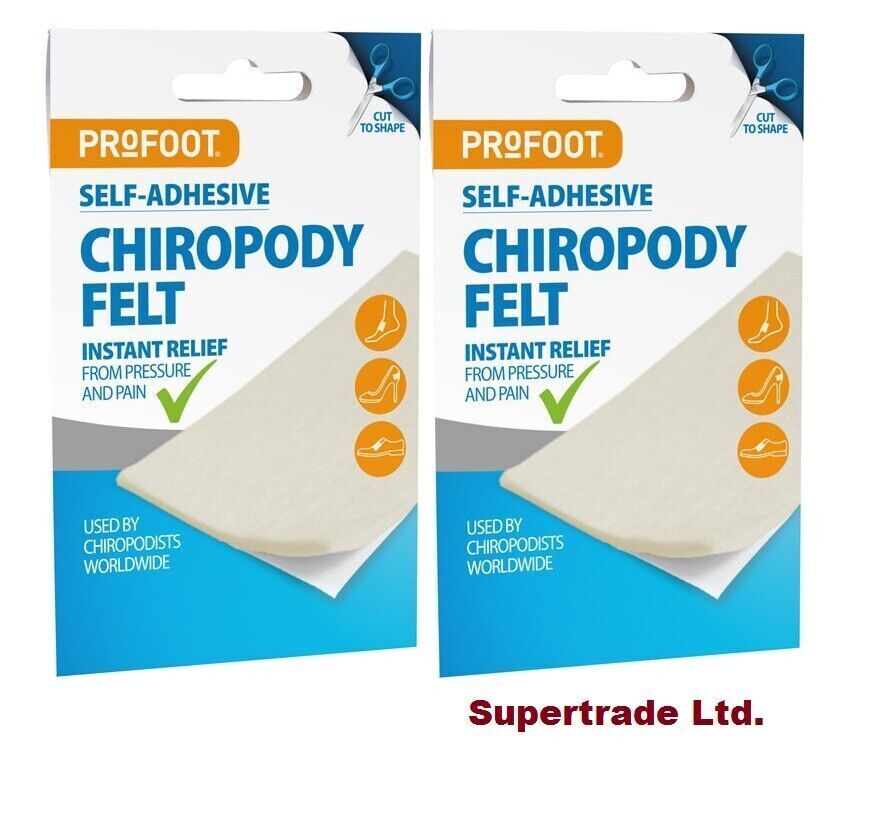 Profoot Chiropody Felt,Instant Pressure & Pain Relief Self Adhesive - 2 Packs