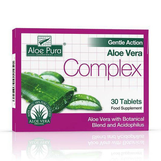 Aloe Pura Aloe Vera Gentle Action Complex Earlier Colon Cleanse - 30 Tablets X 6